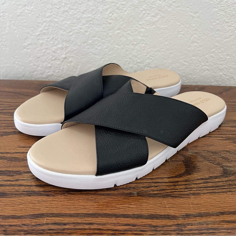 Cole Haan Women Zerogrand Criss Cross Slide Sandals Size 10